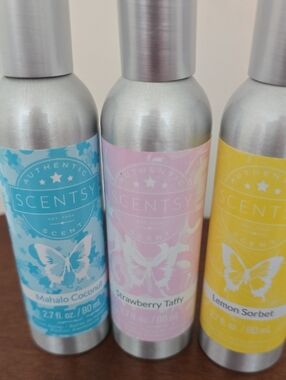 Scentsy Fragrance Mist Trio - Mahalo Coconut, Strawberry Taffy & Lemon Sorbet